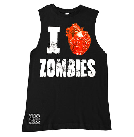 ZS-Heart Zombies Muscle Tank, Black (Infant, Toddler, Youth)