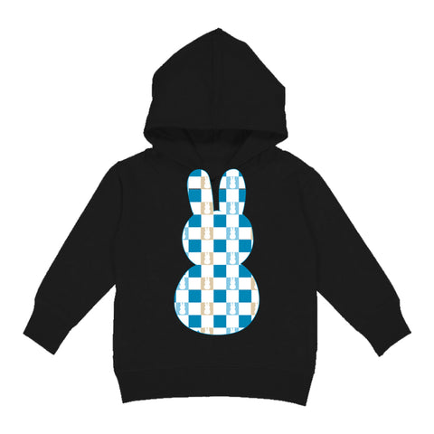 Bunny Checks  Hoodie, Black (Toddler, Youth, Adult)