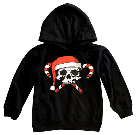 Candy Cane Skull Hoodie, Black (Infant, Toddler, Youth, Adult)