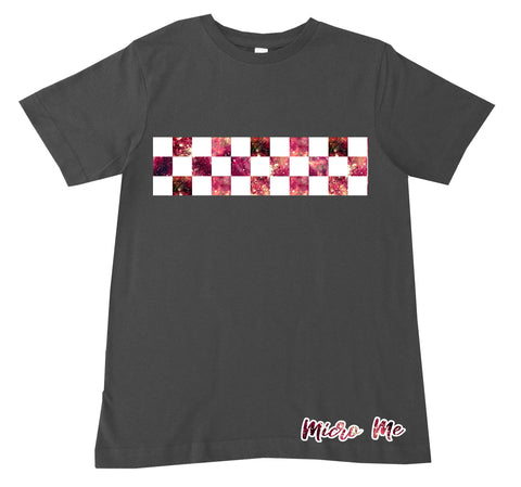 Space Dye Checks Tee, Charc (infant, toddler, youth)