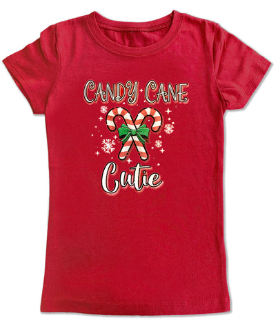 Candy Cane Cutie Fitted Tee, Red (infant, toddler, youth)