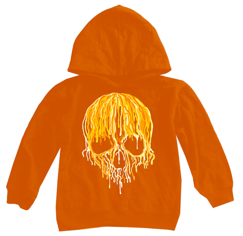 Candy Corn Drip Skull Hoodie, Orange (Toddler, Youth, Adult)