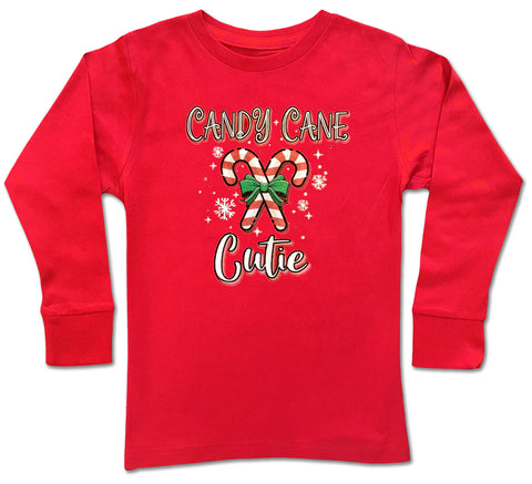 Candy Cane Cutie Long Sleeve Shirt, Red (Infant, Toddler, Youth)