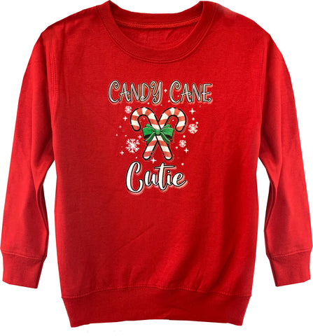 Candy Cane Cutie Fleece Sweater, Red- (Toddler, Youth)