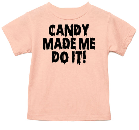 Candy Made Me Do It Tee, Peach  (Infant, Toddler, Youth, Adult)