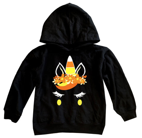 Candy Unicorn Hoodie, Black (Toddler, Youth, Adult)