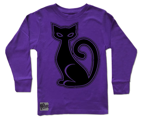 Black Cat Long Sleeve Shirt,  Purple (Toddler, youth, adult)