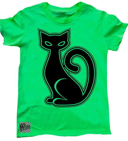 Black Cat Tee,  Green (Infant, Toddler, Youth, Adult)