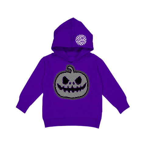 Checker  Pumpkin Hoodie, Purple (Toddler, Youth, Adult)