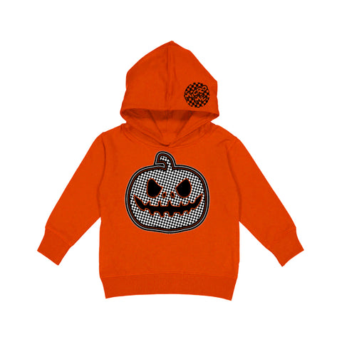 Checker Pumpkin Hoodie, Orange (Toddler, Youth, Adult)