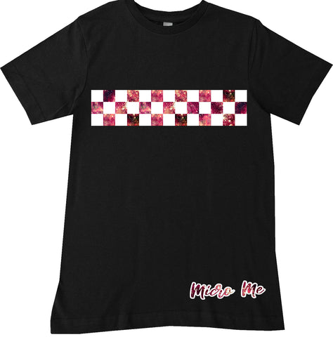 Space Dye Checks Tee, BLACK (infant, toddler, youth)