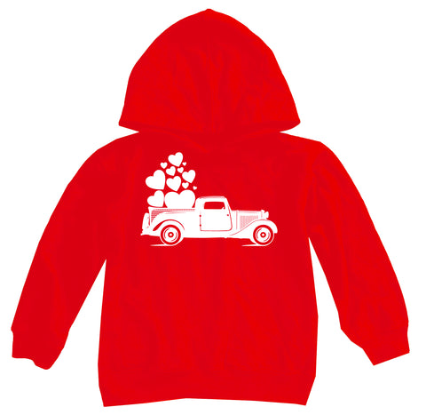 Classic Truck Hearts Hoodie, Red (Toddler, Youth, Adult)