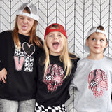 **Vday Drip Skull Crew Sweatshirt, Black (Toddler, Youth, Adult)
