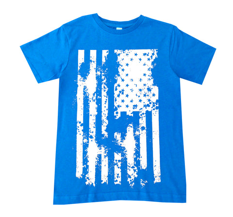 Distressed Flag Tee, Neon Blue  (Infant, Toddler, Youth, Adult)