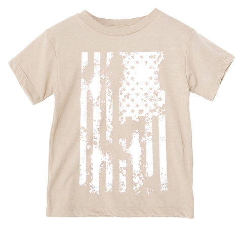 Distressed Flag Tee Natural  (Infant, Toddler, Youth, Adult)