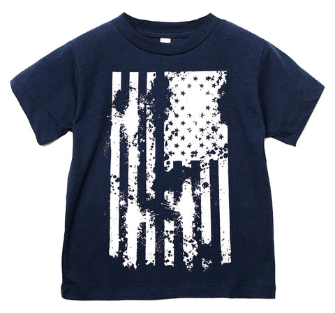 Distressed Flag Tee, Navy  (Infant, Toddler, Youth, Adult)