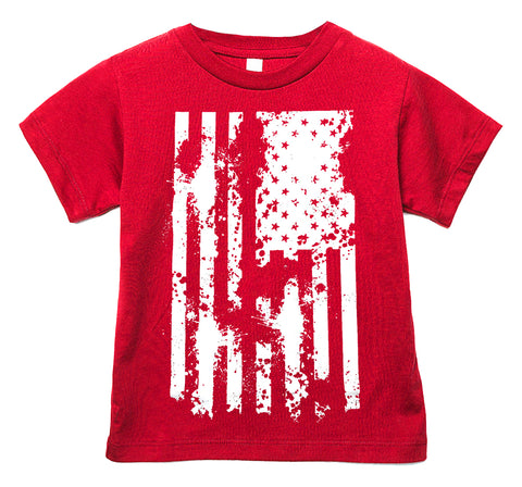 Distressed Flag Tee, Red (Infant, Toddler, Youth, Adult)