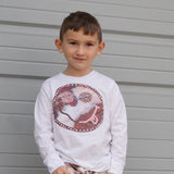 *Marble  Happy Face  Long Sleeve Shirt, White (Infant, Toddler, Youth, Adult)