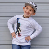Rock On Sasquatch Long Sleeve Shirt, White (Infant, Toddler, Youth, Adult)