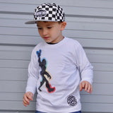 Rock On Sasquatch Long Sleeve Shirt, White (Infant, Toddler, Youth, Adult)