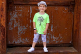 Drip Palm Tee, Neon Green (Toddler, Youth)