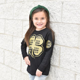 Plaid Clover Crew Sweatshirt, Black (Toddler, Youth, Adult)