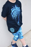 Drip Palm Tee, Navy (Infant, Toddler, Youth, Adult)