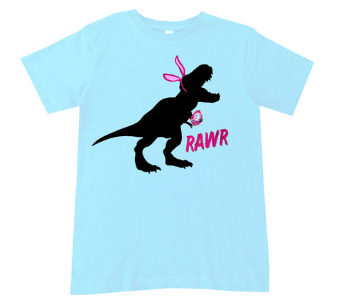 Dino Rawr Tee, Lt. Blue (Infant, Toddler, Youth, Adult)