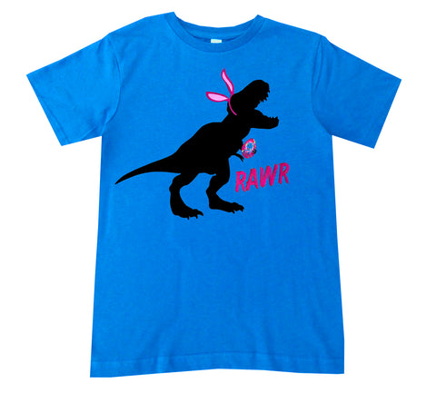 Dino Rawr Tee, Neon Blue (Infant, Toddler, Youth, Adult)