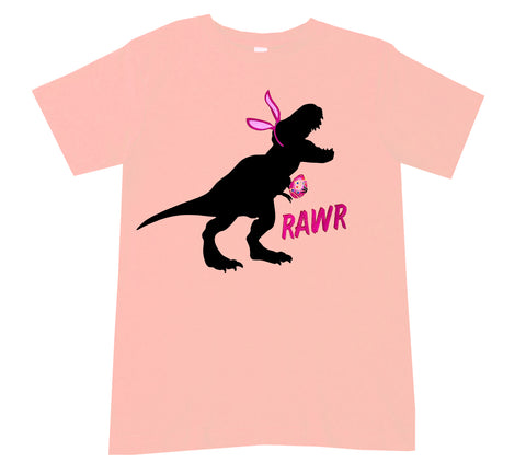 Dino Rawr Tee, Peach (Infant, Toddler, Youth, Adult)