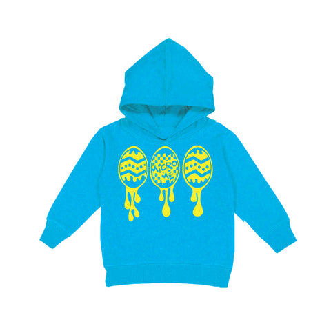 Drip Eggs Hoodie, Turq  (Toddler, Youth, Adult)