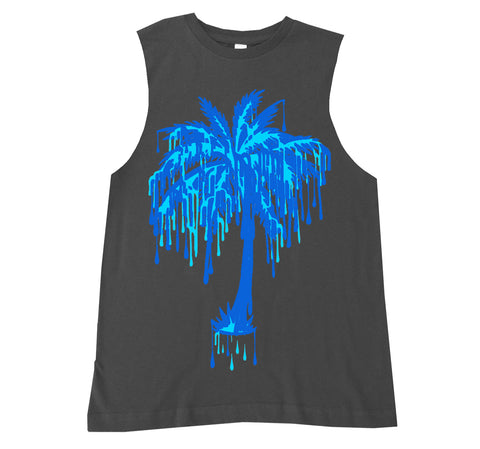 Drip Palm Muscle Tank, Charcoal (Infant, Toddler, Youth, Adult)