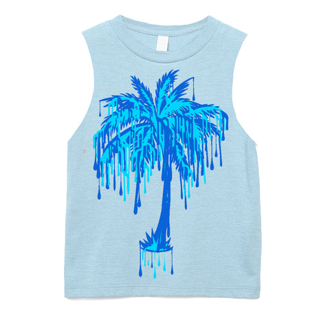 Drip Palm Muscle Tank, Lt. Blue (Infant, Toddler, Youth, Adult)