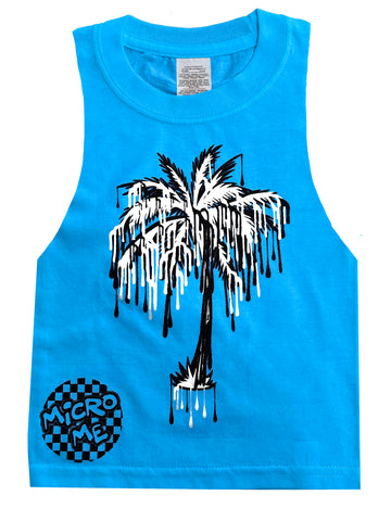 Drip Palm Muscle Tank, Neon Blue (Infant, Toddler, Youth, Adult)
