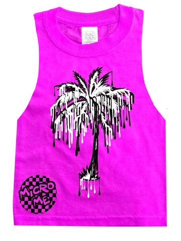 Drip Palm Muscle Tank, Neon Pink (Toddler, Youth, Adult)