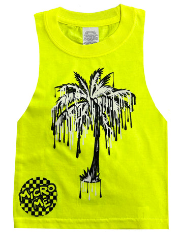 Drip Palm Muscle Tank, Neon Yellow (Toddler, Youth, Adult)