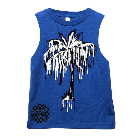 Drip Palm Muscle Tank, Royal (Infant, Toddler, Youth, Adult)