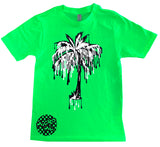Drip Palm Tee, Neon Green (Toddler, Youth)