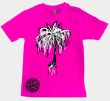 Drip Palm Tee, Neon  PInk (Toddler, Youth)