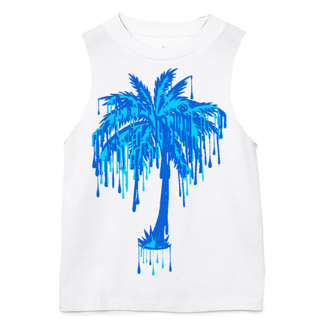 Drip Palm Muscle Tank, White (Toddler, Youth, Adult)