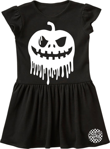 Drip Pumpkin  Dress, Black (Toddler)