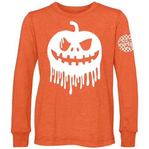 Drip Pumpkin Long Sleeve Shirt, Orange  (Infant, Toddler, Youth, Adult)