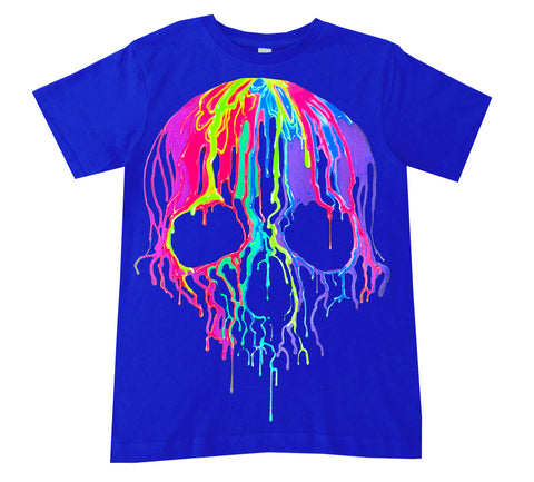Neon drip SKULL Tee, Royal (Toddler, Youth,Adult)