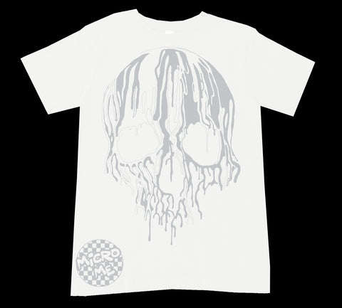 Whiteout Drip Skull Tee, White (Infant, Toddler, Youth, Adult)