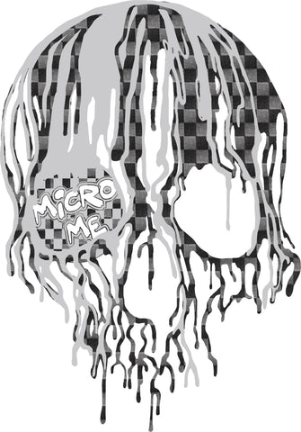 Checker Drip Skull TATTOO, 7 inches