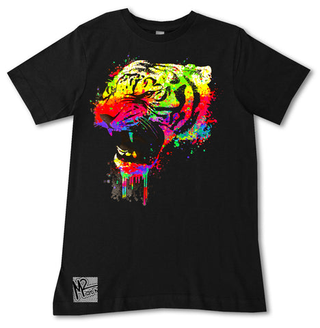 NS-Neon Tiger Tee, Black (Infant, Toddler, Youth, Adult)