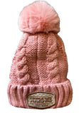 Dusty Rose Peach Patch Beanie, (MEDIUM)