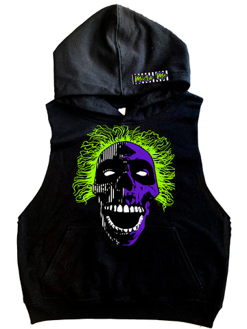 Electric Skull Fleece Muscle Tank, Black (Toddler, Youth, Adult)