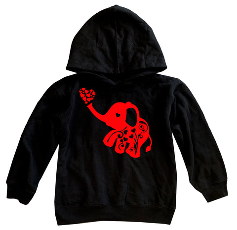 Elephant Love Hoodie, Black (Infant, Toddler, Youth, Adult)
