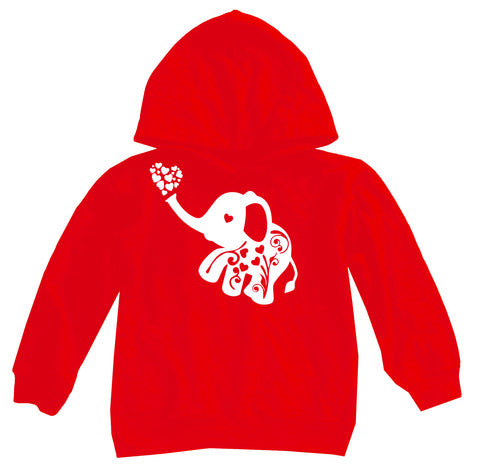 Elephant Love Hoodie,  Red  (Toddler, Youth, Adult)